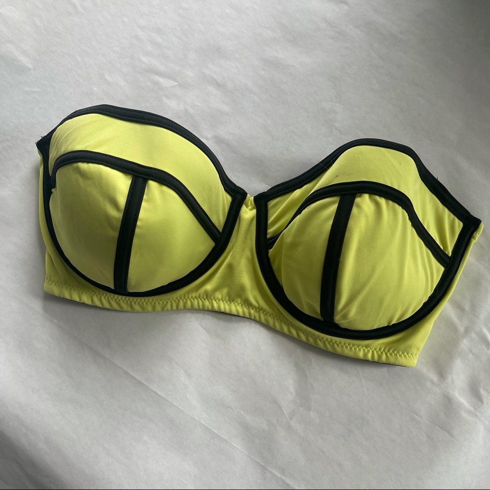 ASOS Neon yellow bandeau bikini top 36DDD/F